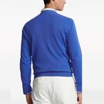 Интарсия вязаный хлопковый джемпер Polo Ralph Lauren, кобальтовый синий - фото 4