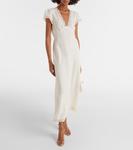 Платье миди с кружевной отделкой Clarice Rixo, кремовый - фото 2