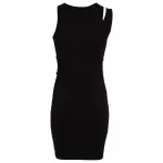 Платье Karl Lagerfeld Ribbed sleeveless short, черный - фото 2