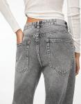 Джинсы Pull&Bear прямого кроя с отворотами серого цвета - фото 3