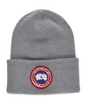 Шерстяная шапка с нашивкой логотипом Canada Goose, серый - фото