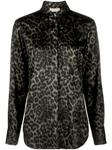 Blanca Vita leopard-print satin shirt, серый - фото