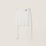 Топ из ребристого трикотажа MIU MIU, белый - фото