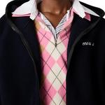 Рубашка-поло Argyle Intarsia knit Half zip Sweater MIU MIU, розовый - фото 4