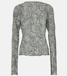 Сетчатый топ с принтом на ключицах Knwls, мультиколор - фото