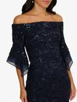 Вечернее платье Adrianna Papell Sequin Lace Combo Column Gown, темно-синий - фото 5