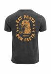Футболка с принтом VINTAGE BACK EAT PASTA RUN FASTA LEOPARD Neverless, черный - фото 5