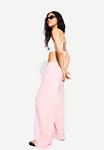 Брюки Bershka WITH AN ELASTICATED WAISTBAND, Light Pink - фото 3