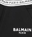 Шорты из хлопкового джерси с логотипом Balmain, черный - фото 3