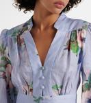 Льняное платье миди Everley Zimmermann, Light Blue Watercolour Floral - фото 4