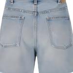 Шорты с вышитым логотипом и эффектом поношенности CELINE, синий - фото 5