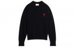 Ami Small A Heart Crew Knit AMIPARIS, черный - фото