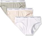 Современные хлопковые трусики-бикини Calvin Klein для девочек, 3 Pack - Crystal Pink, Classic White, Heather Grey - фото