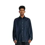 Рубашка мужская темно-синяя Uniqlo, темно-синий - фото 4