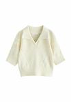 Свитер SHORT SLEEVED COLLAR Next, бежевый - фото