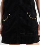 Мини-платье из хлопкового вельвета Ganni, черный - фото 5