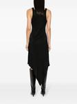 Helmut Lang платье миди асимметричного кроя, черный - фото 3