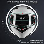 Шлем модуляр Uueybsg с микрофоном, черный / белый - фото 6