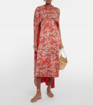 Шелковое платье миди с накидкой Markarian, красный - фото 2