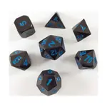 Набор Poly — черный с синим (7), Metal Dice (16mm) (YuSun Metal Craft) - фото