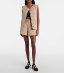 Стеганые шорты из твила Catrine Varley, Light Taupe - фото 2