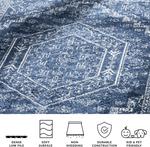 Ковер-дорожка SAFAVIEH, 77 x 610 см, Adirondack Collection - Navy & Ivory, дизайн Oriental Medallion, без линьки и простой в уходе, идеален для помещений с высокой проходимостью в гостиной, спальне (ADR108N) - фото 5