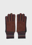 Многослойные ребристые замшевые перчатки Paul Smith, цвет Dark Brown - фото