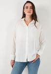 Блузка на пуговицах LELA, белый - фото