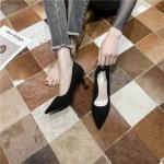 Туфли на высоком каблуке Xingdiman, женские, черные, замша, каблук 6 см, подарочный набор - фото 6