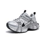 Дышащие массивные кроссовки Low Top женские POOQ, серебро - фото