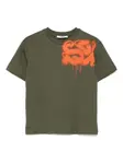Футболка с принтом Msgm Kids, зеленый - фото