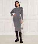 Платье Pinko шерстяное с длинными рукавами, серый - фото 2