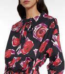 Платье миди из хлопка с цветочным принтом Marni, черный - фото 4