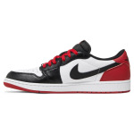 Кроссовки Nike Air Jordan 1 Retro Low OG Black Toe, белый/красный/черный - фото 2