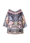 Блуза Ulla Popken PATCHWORK PRINT COLD SHOULDER, Black - фото 4