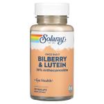 Solaray, Черника и лютеин, раз в день, 30 легко глотаемых капсул - фото