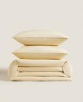 Пододеяльник Zara Home 300 Thread Count Washed Sateen, бежевый - фото 2