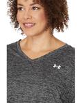 Футболка Under Armour Plus Size Tech Short Sleeve V-Neck Twist, черный/белый - фото 3
