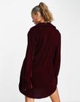 Бархатное мини-платье-рубашка с напуском ASOS DESIGN - фото 3