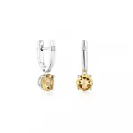 Серьги Tous Basics Colors, серебро/цитрин/бриллианты - фото