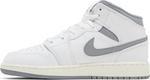 Кроссовки Air Jordan 1 Mid GS Neutral Grey, белый - фото 3