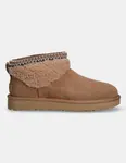 Замшевые кроссовки UGG Classic Ultra Mini Maxi Curly, коричневый - фото 2
