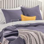 Комплект постельного белья Bedsure, 3 предмета, 200х200/80x80 см, серо-фиолетовый - фото 3