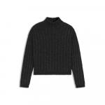 Вязаный свитер с резинкой HUGO, черный - фото