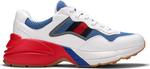Кроссовки Gucci Rhyton White Blue Red Reflective, белый - фото 2