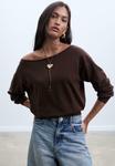 Джемпер Stradivarius Jumper, Dark Brown - фото 3