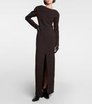 Платье макси reysha из смесовой шерсти The Row, черный - фото 2