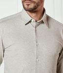 Рубашка мужская Boss облегающего кроя с мелким принтом, бежевый - фото 4