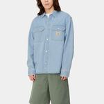 Carhartt WIP Рубашка-куртка с нашивкой логотипа, Light Blue - фото 6