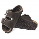 Сандалии на меху Birkenstock Arizona Shearling Suede Leather, темно-коричневый - фото 2